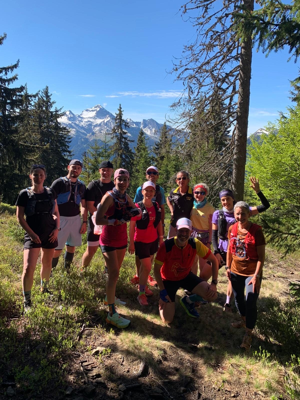 Groupe trail en montagne